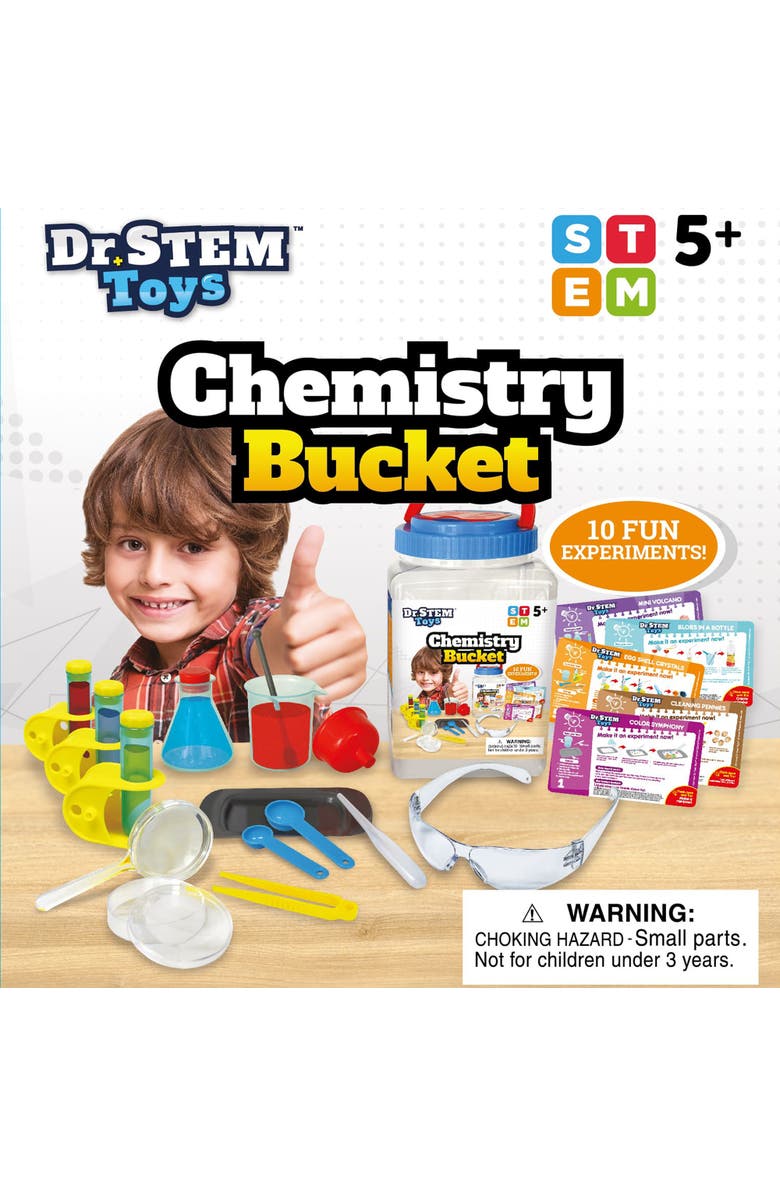 Dr. STEM Toys Dr. STEM Chemistry Bucket Kit, 10 Experiments, Alternate, color, Multicolored