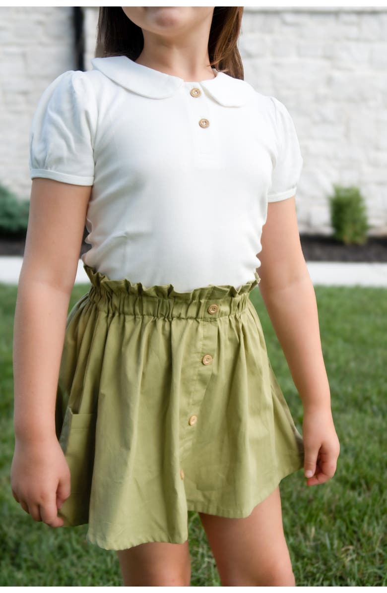 Little Paper Kids Emma Woven Skirt, Alternate, color, Sage Green