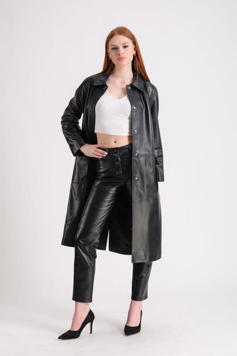 Pimlico Leather Trench Coat