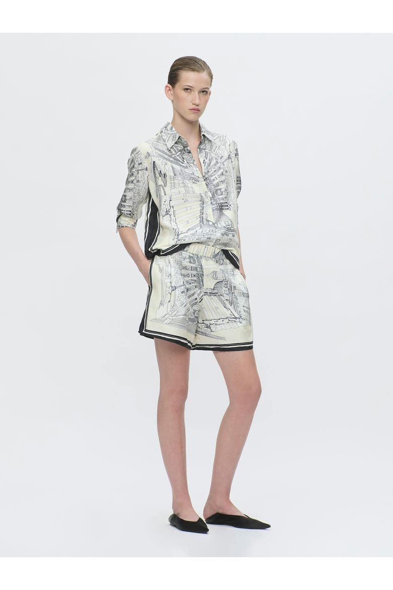 JUVIA Rome print shorts, Alternate, color, White
