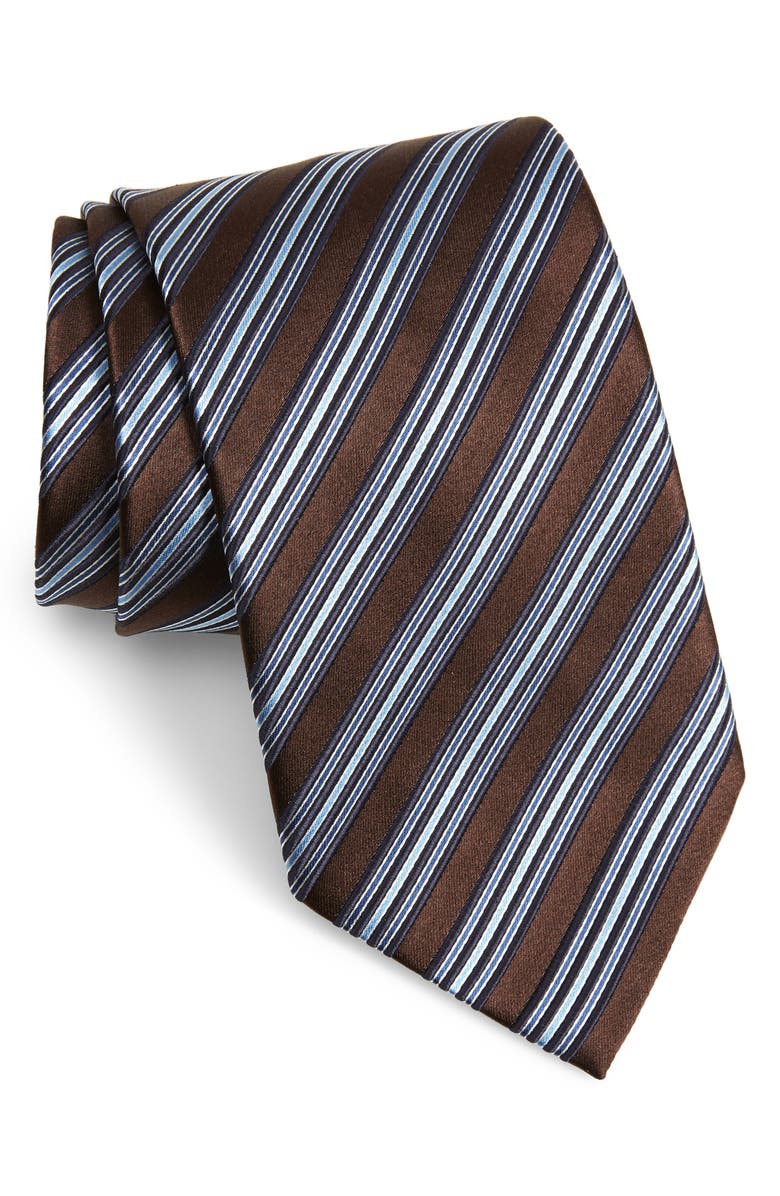 ZEGNA Ermenegildo Zegna Stripe Silk X-Long Tie, Main, color, 