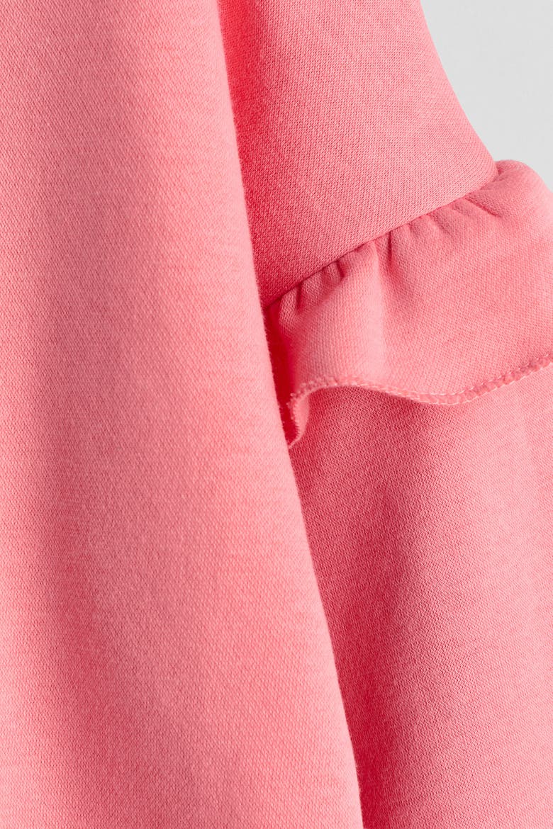 Frilled Sweatshirt, Alternate, color, Coral pink