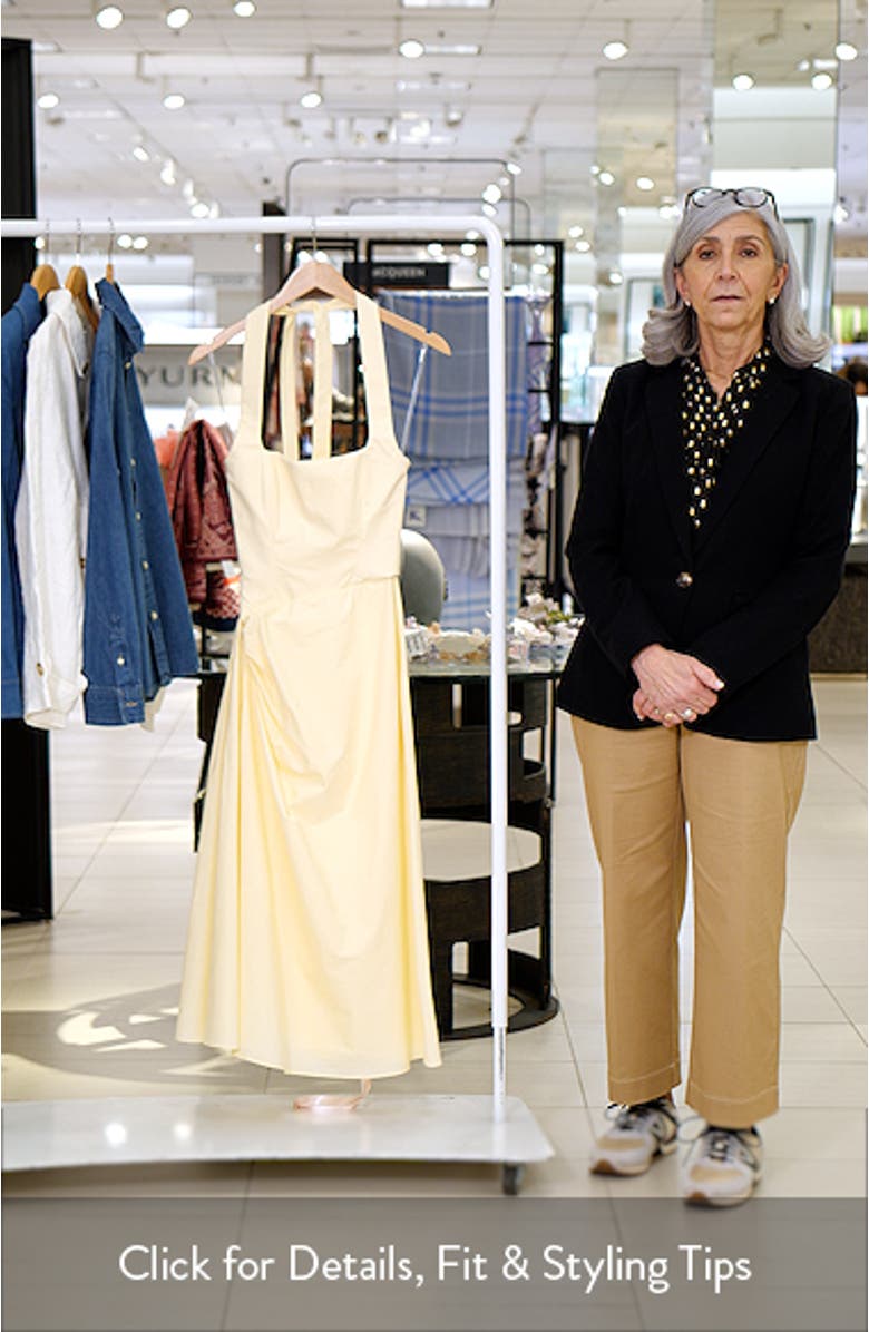 Tallulah Halter Neck Stretch Cotton Midi Dress, sales video thumbnail