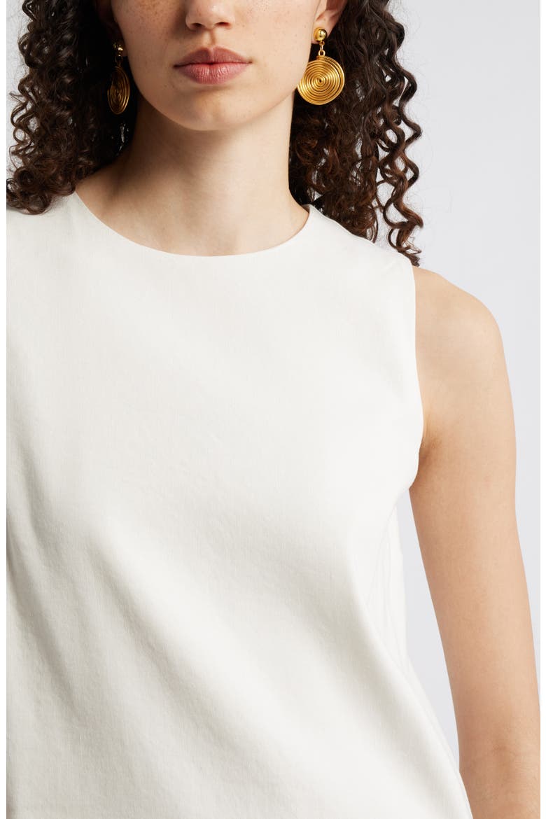 Sleeveless Linen Blend Minidress, Alternate, color, IVORY TOFU