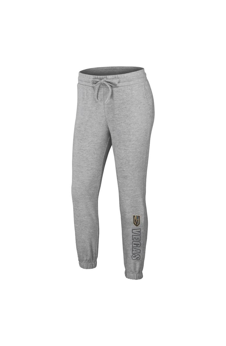 WEAR by Erin Andrews Women's WEAR by Erin Andrews Heather Gray Vegas Golden Knights Knit Long Sleeve Tri-Blend T-Shirt & Pants Sleep Set, Alternate, color, Heather Gray