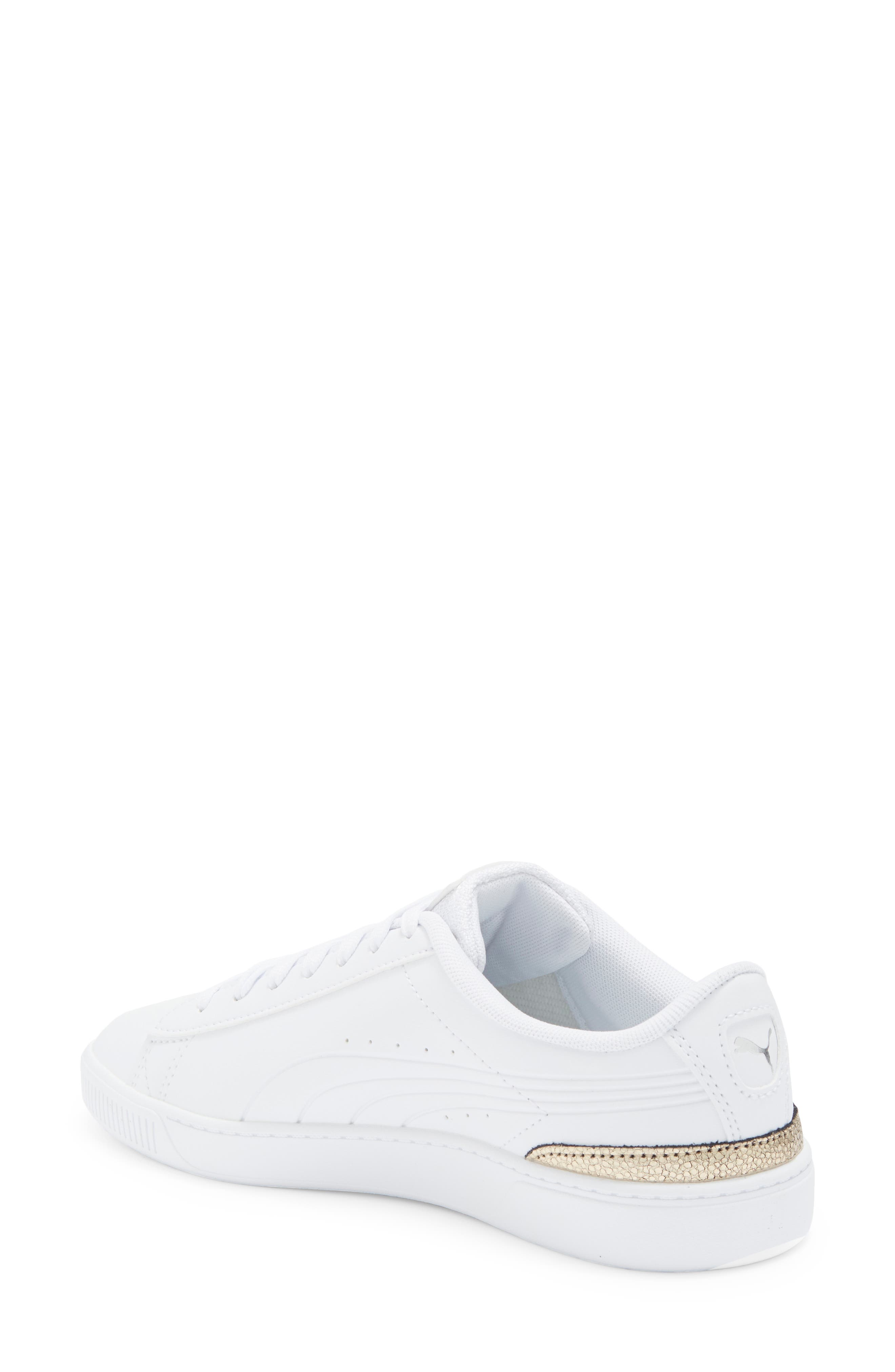 PUMA Vikky V3 Metallic Sneaker, Alternate, color, Puma White-Puma Gold-Silver