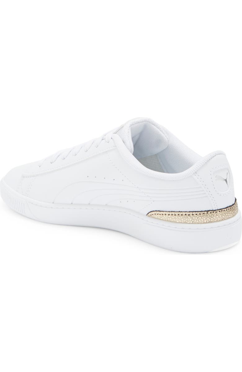 PUMA Vikky V3 Metallic Sneaker, Alternate, color, Puma White-Puma Gold-Silver