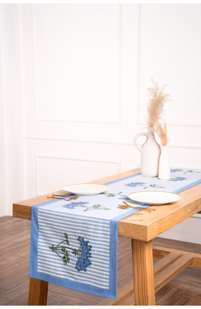 Inner Child Blue Hydrangea Tablerunner, Main, color, Blue