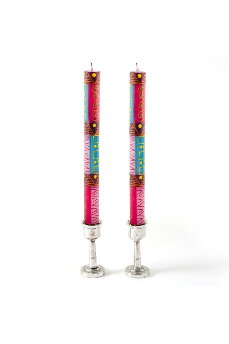 Blue Moon Painted Candles - Set of 2, Main, color, Blue - 9"