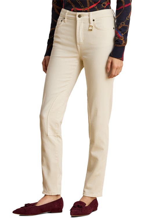 Ralph Lauren Lauren  High Waist Stretch Denim Ankle Skinny Jeans In Neutral