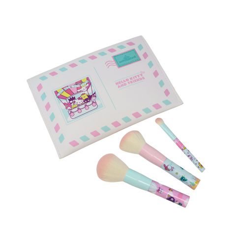 Hello Kitty® & Friends 3-piece Mini Makeup Brush Set - Includes Pouch