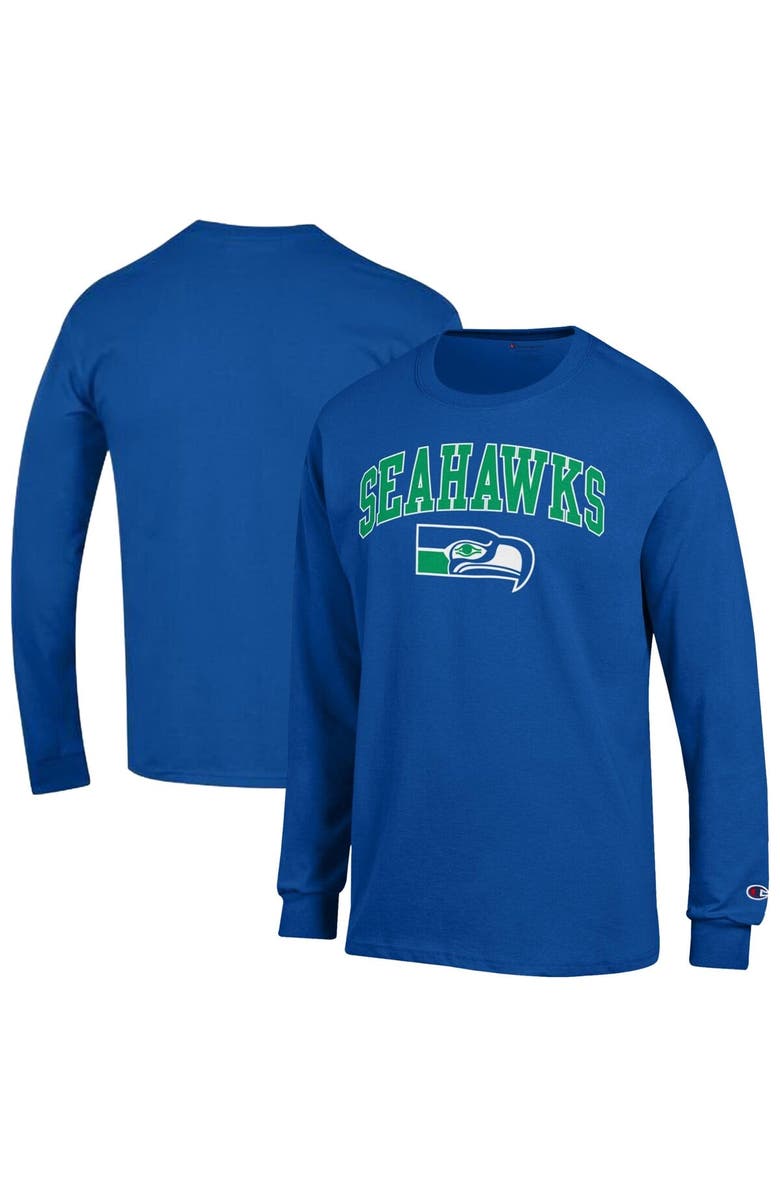 Champion Men's Champion Royal Seattle Seahawks Arch Over Logo Long Sleeve T-Shirt, Main, color, Royal
