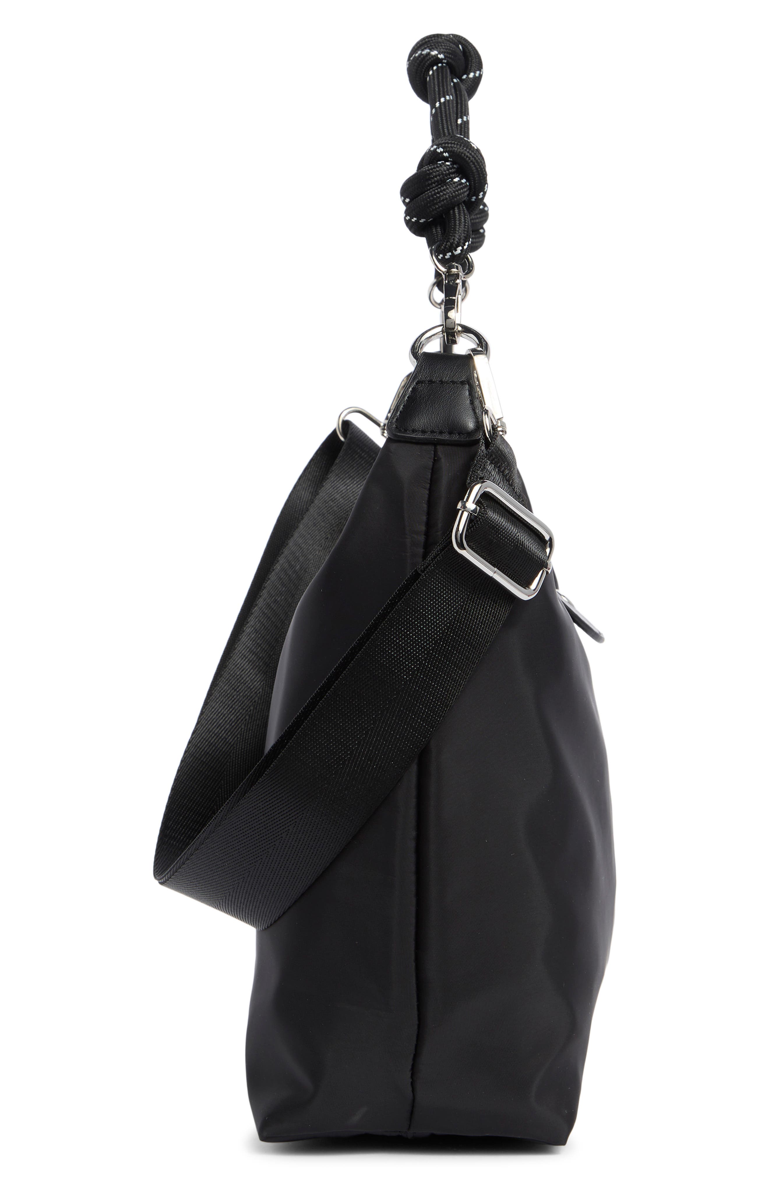 URBAN EXPRESSIONS HANDBAGS Nylon Flap Crossbody Bag, Alternate, color, Black