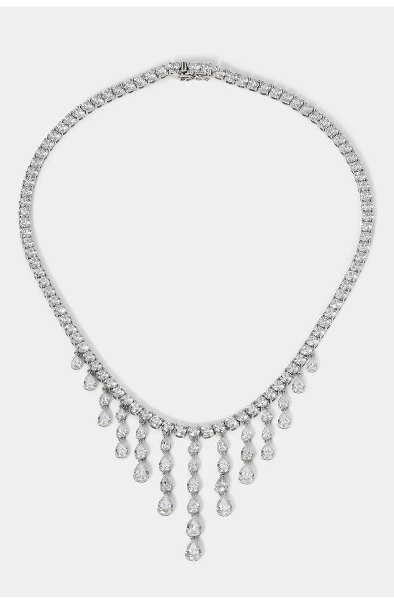 Nadri Willow CZ Drama Drops Collar Necklace, Main, color, 