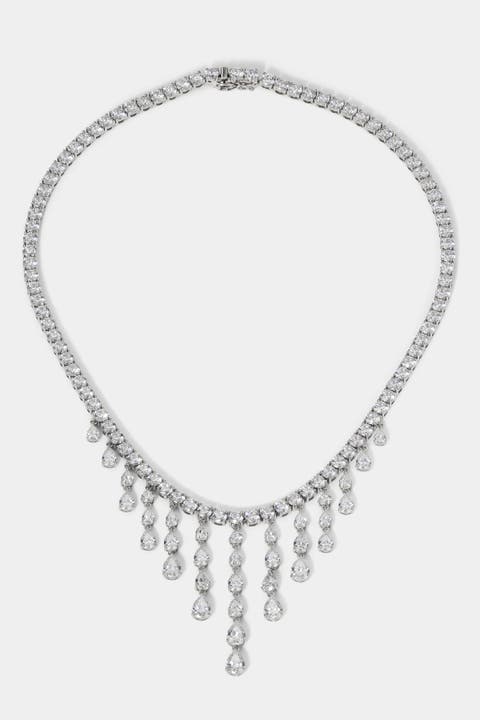 Willow CZ Drama Drops Collar Necklace
