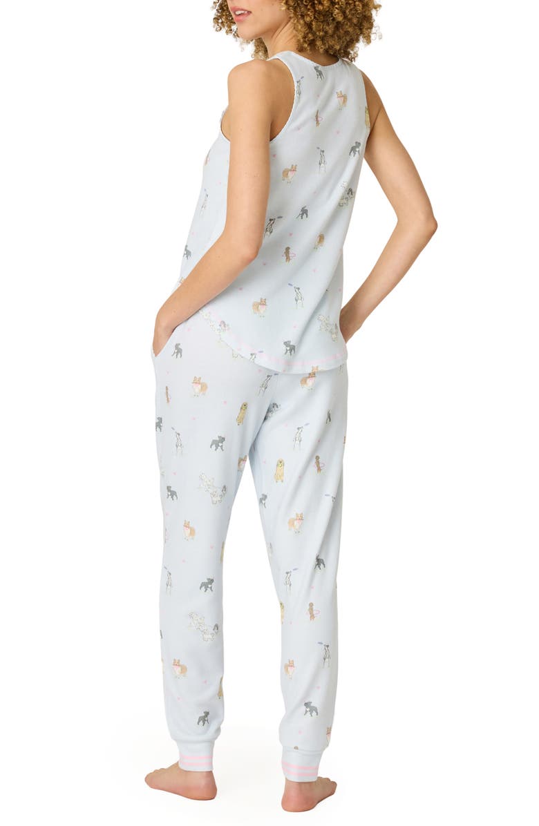 PJ Salvage Bark Park Peached Jersey Pajamas, Alternate, color, Blue Ice