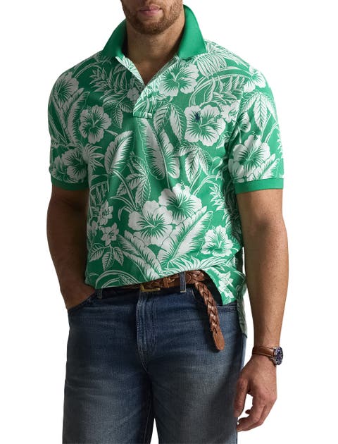 Big & Tall Sweetheart Floral Mesh Polo Shirt