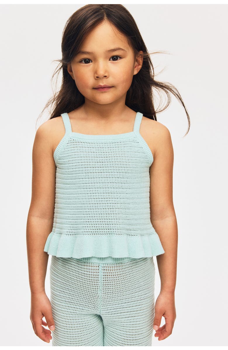 H&M Cotton-knit Strappy Top, Alternate, color, Light Turquoise