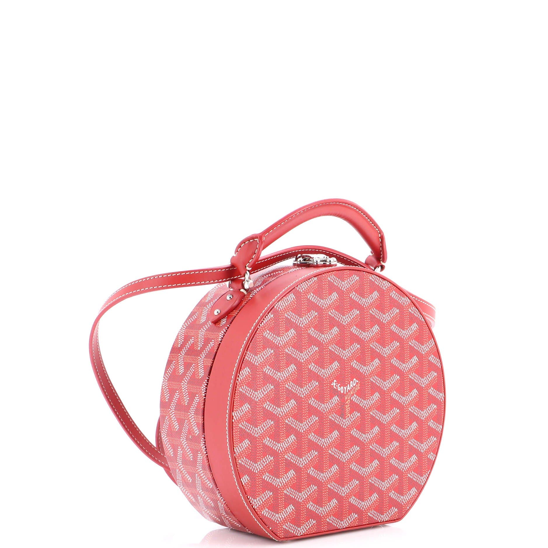 Pre-Owned Goyard Alto Hatbox Bag Coated Canvas, Alternate, color, Red