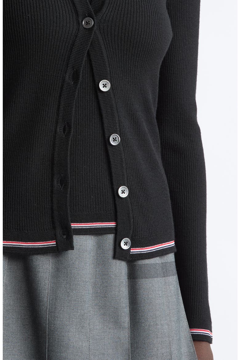 Crewneck Wool Cardigan, Alternate, color, BLACK