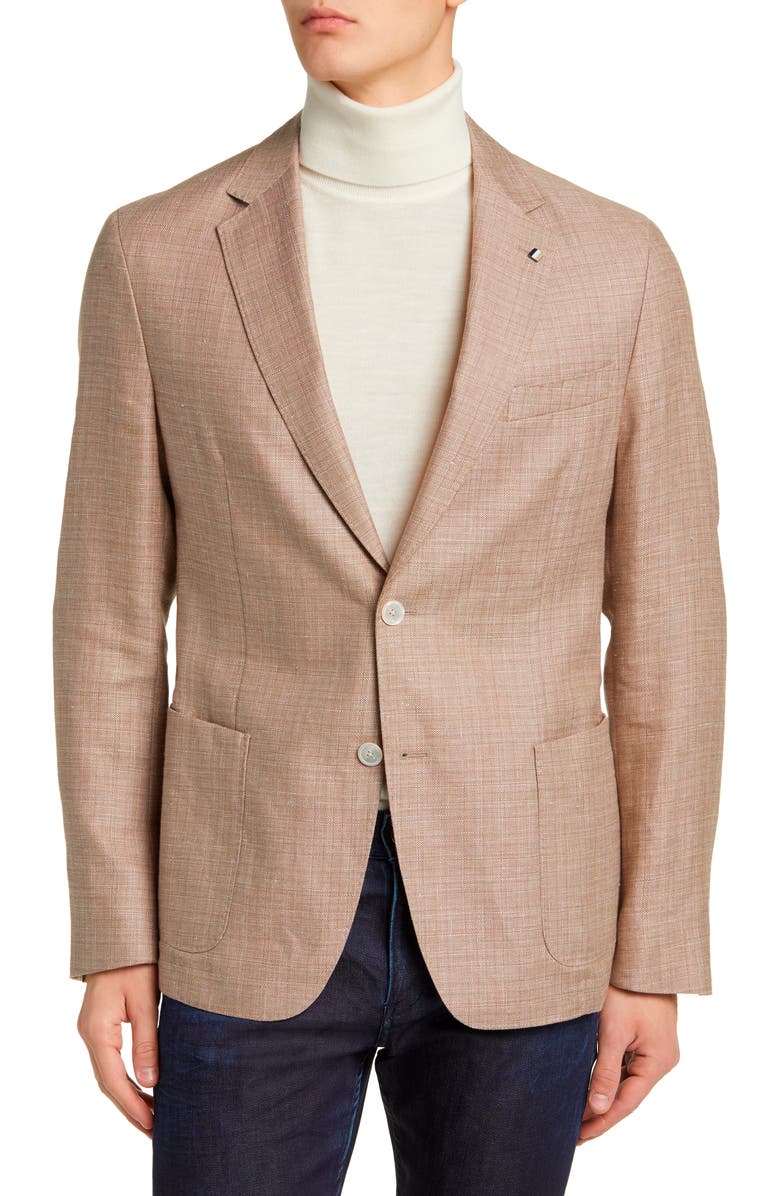 BOSS Hanry Linen & Virgin Wool Sport Coat, Main, color,