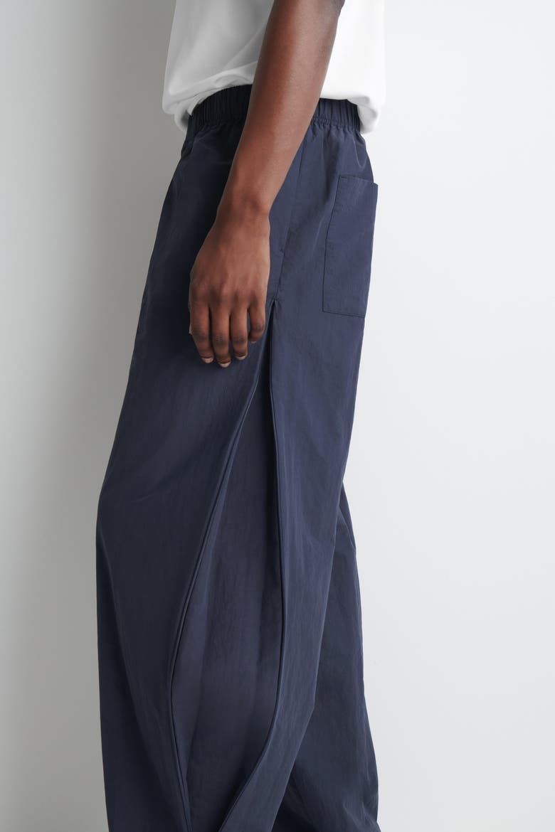 Zip-Detail Relaxed-Fit Straight-Leg Pants, Alternate, color, NAVY