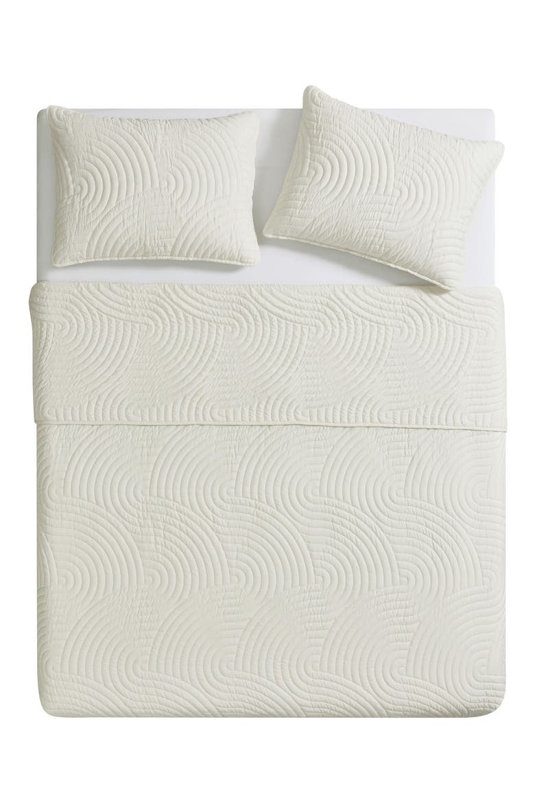 Selena 3-Piece Cotton Comforter Set, Main, color, BEIGE/ SAGE