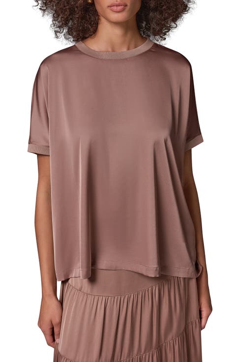Satin Short Sleeve Top