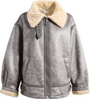 BDG Urban Outfitters Faux Leather Longline Aviator Jacket BDG Urban Outfitters Faux Leather Longline Aviator Jacket