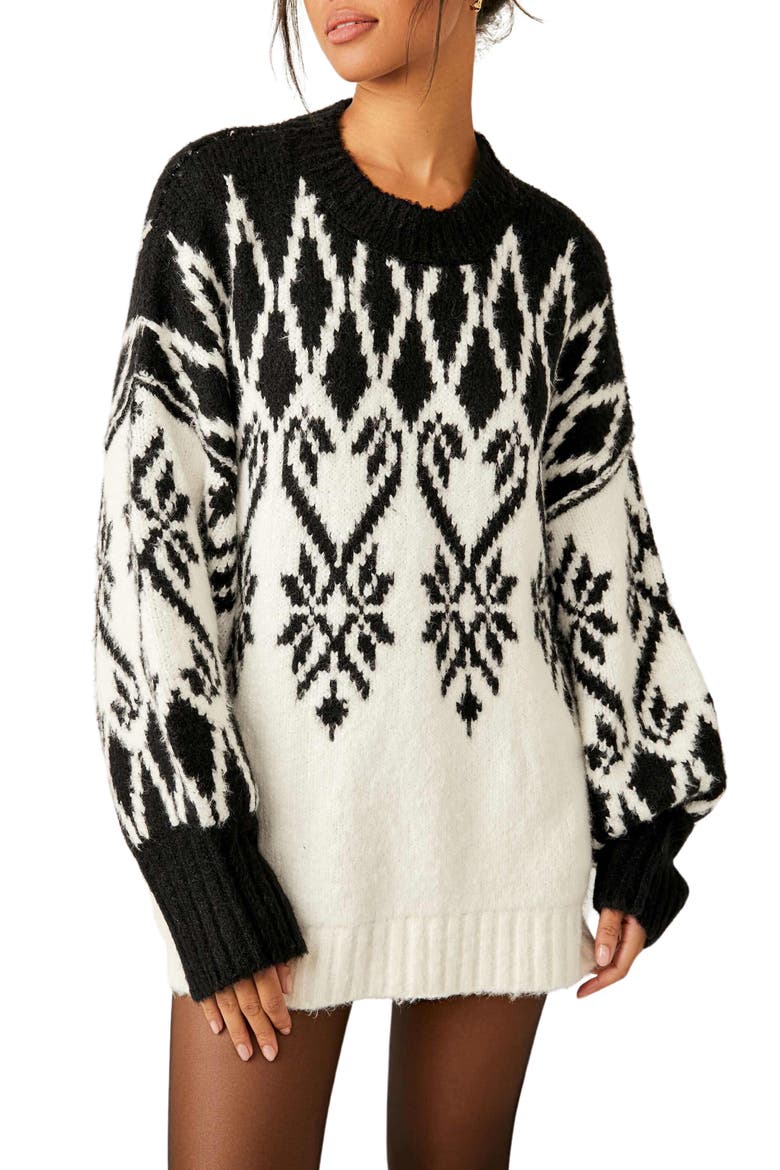 Fireside Tunic Sweater, Alternate, color, IVORY