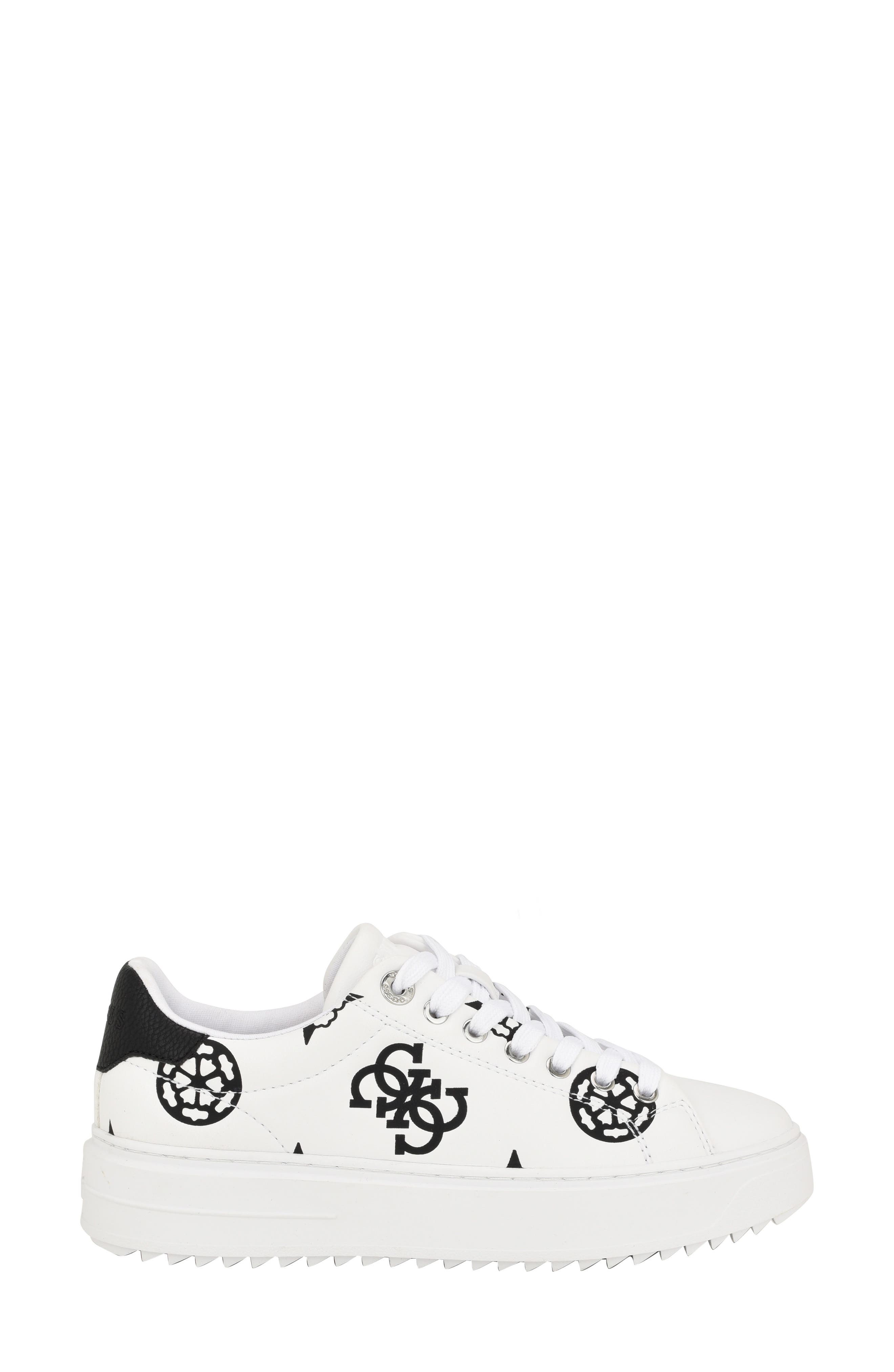 GUESS Denesa Platform Sneaker, Alternate, color, White/ Black