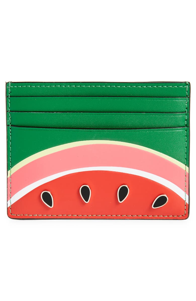 Kate Spade New York what-a-melon card wallet, Alternate, color, Green Multi