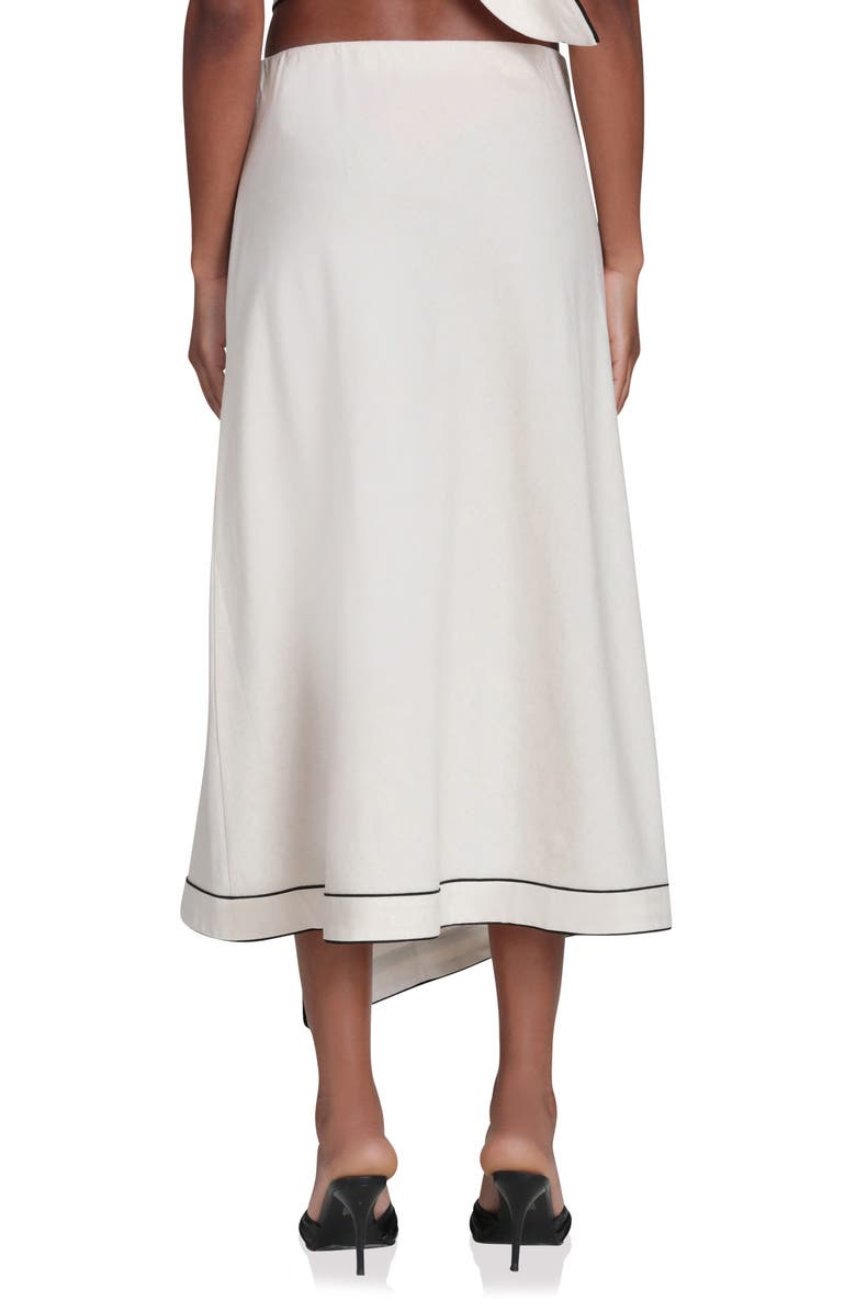 Avec Les Filles Asymmetric Faux Wrap Midi Skirt, Alternate, color, Oatmeal-Black