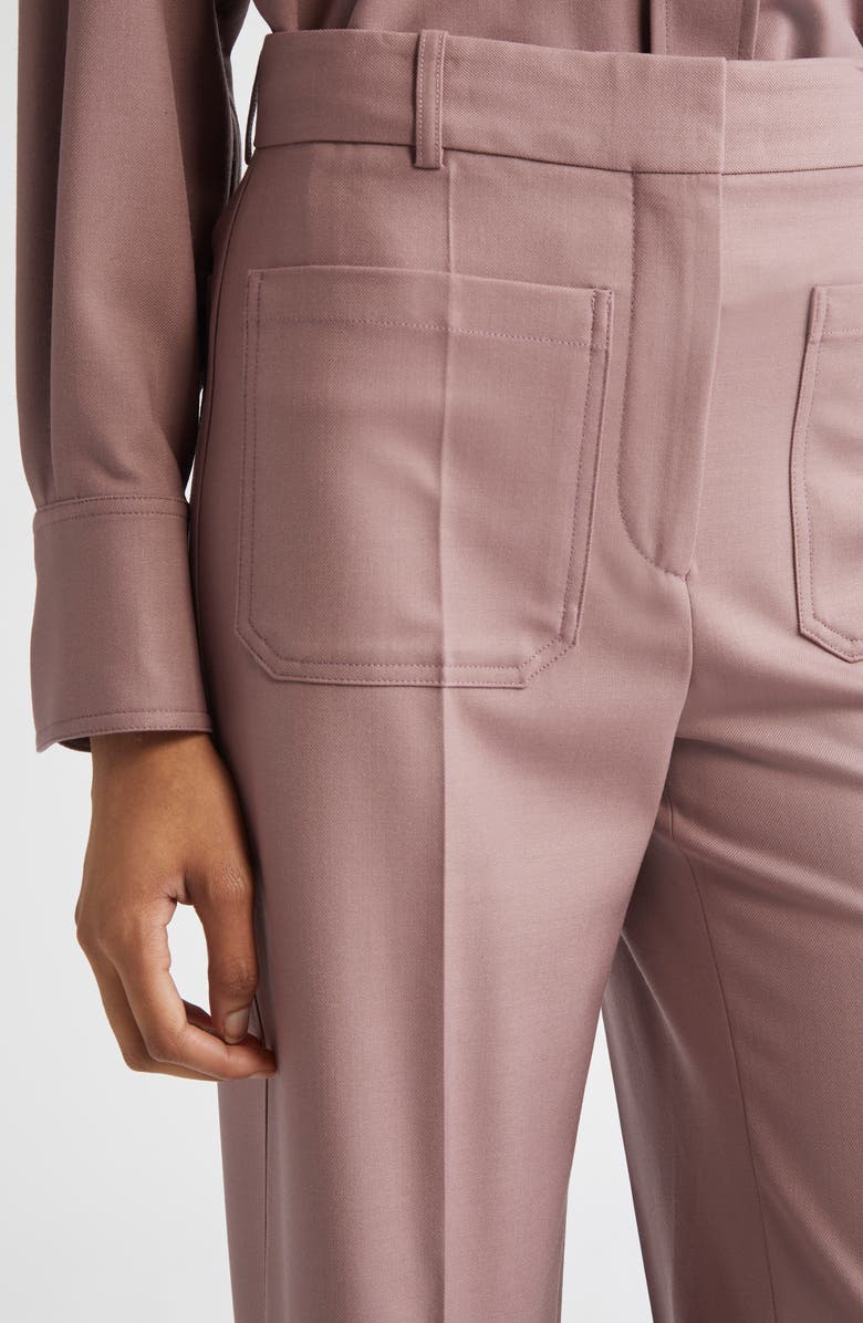 Victoria Beckham Alina High Waist Flared Trousers, Alternate, color, Mauve