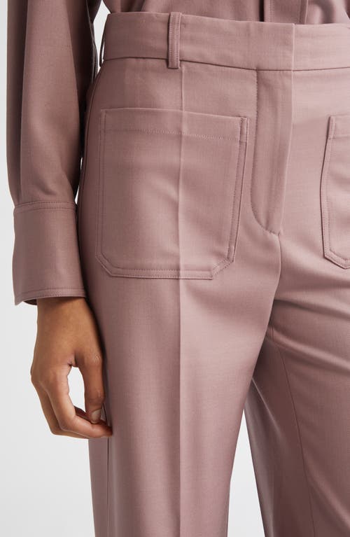 Victoria Beckham Alina Wide Leg Wool-blend Trousers In Pink