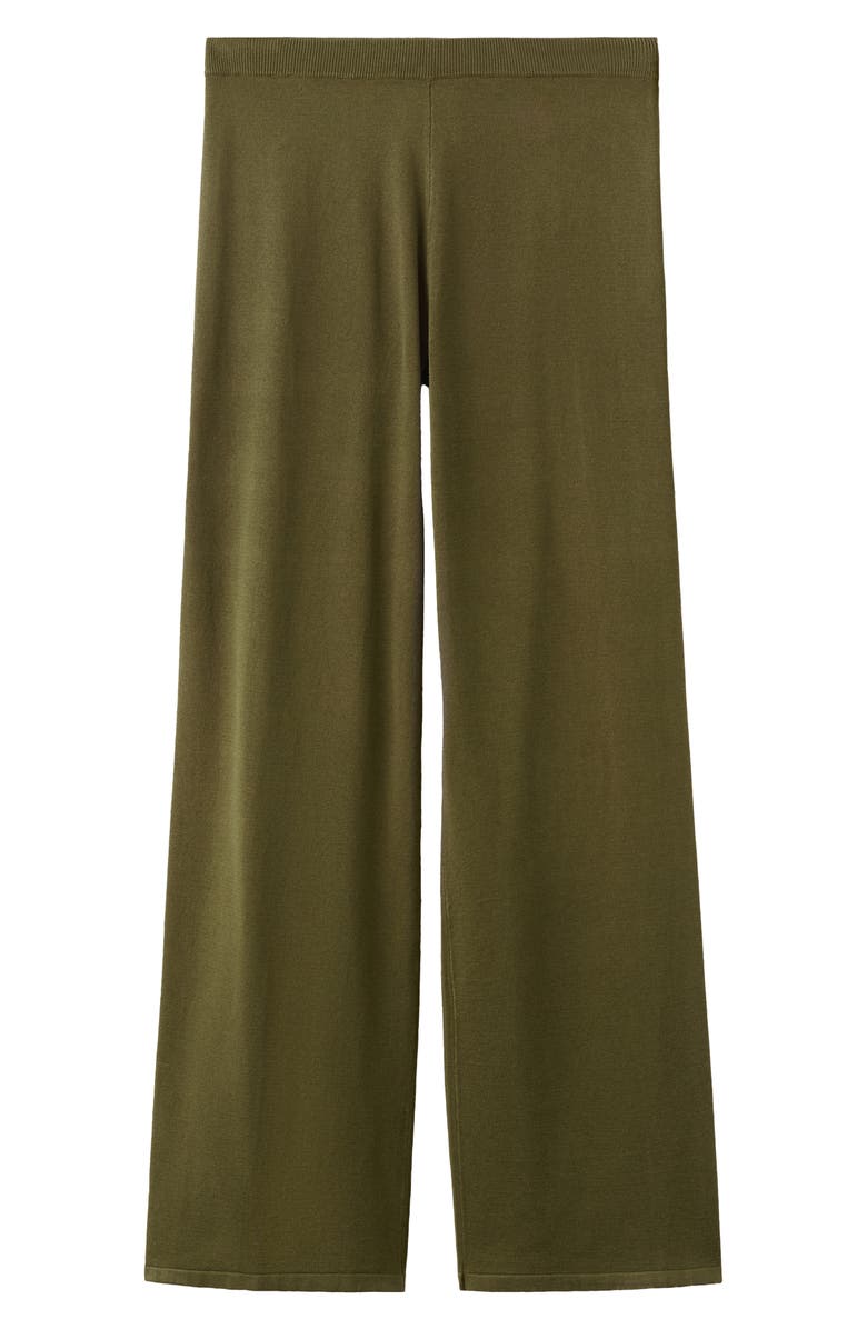 MANGO Pull-On Straight Leg Knit Pants, Main, color, Khaki Green