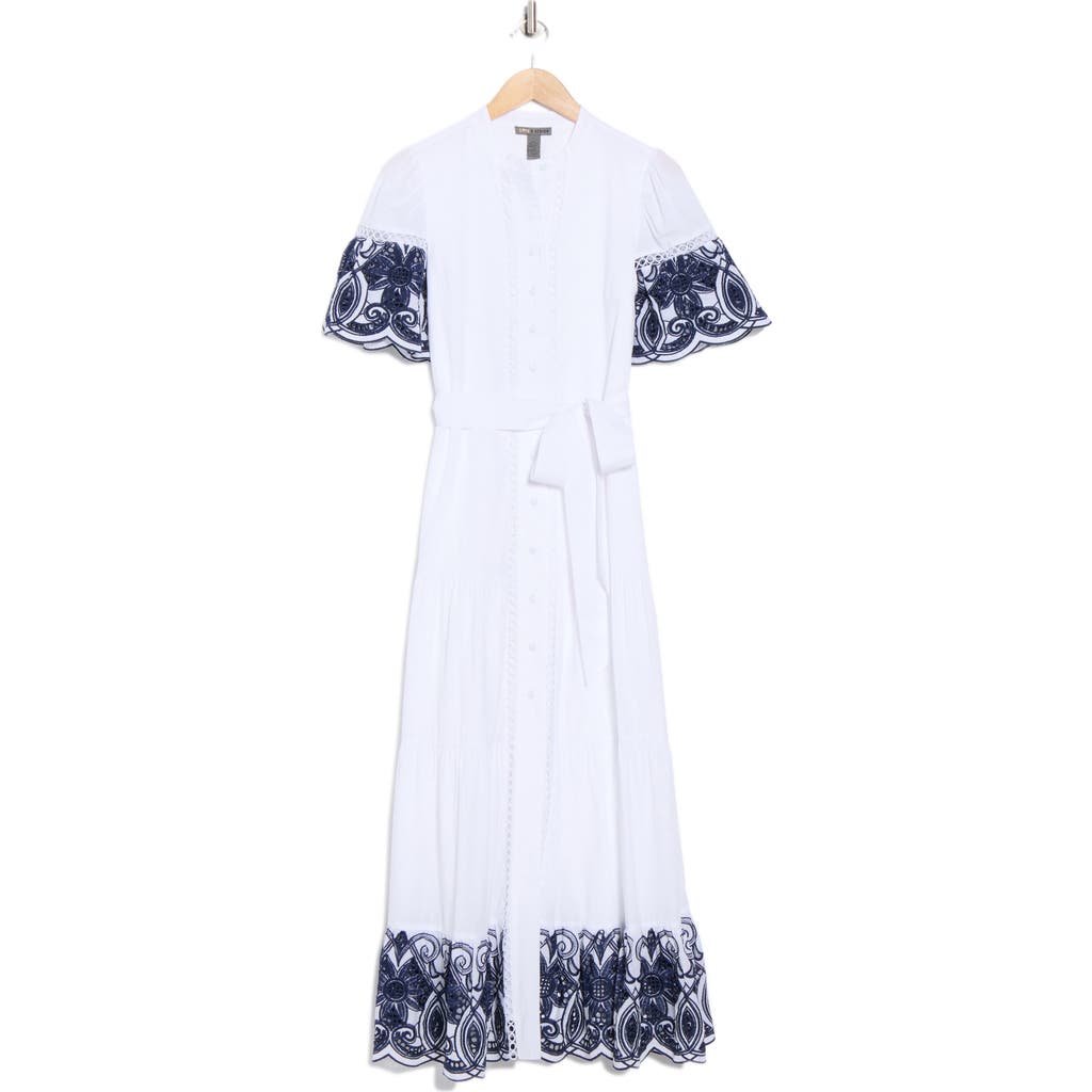 Love By Design Southampton Embroidered Maxi Shirtdress In White