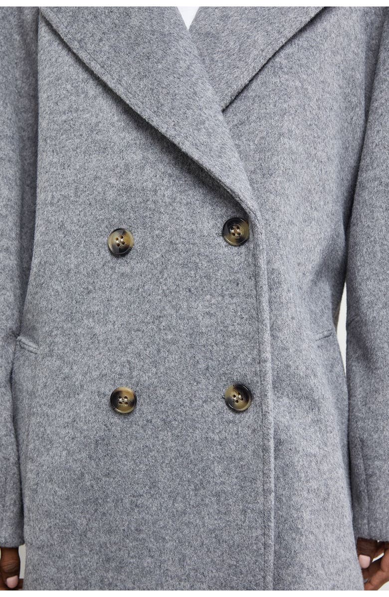 Warehouse Oversized Pleat Back Detail Maxi Coat, Alternate, color, Grey Marl