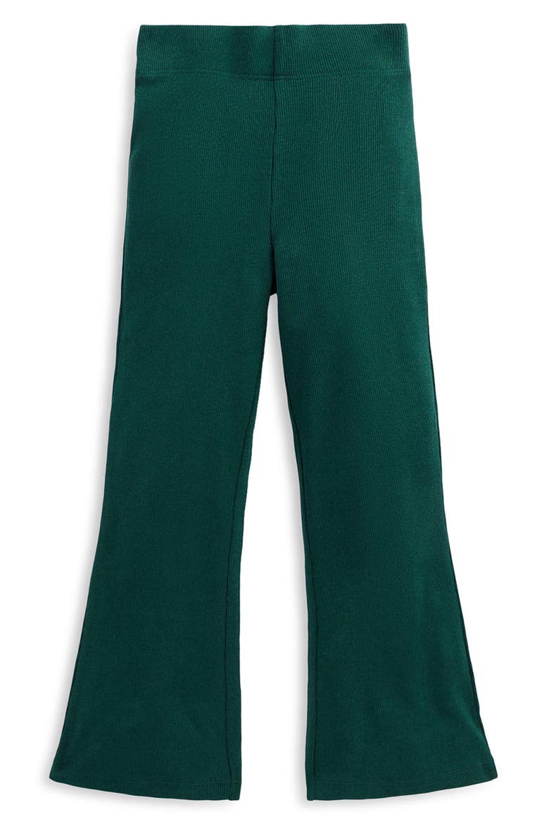 Kids' Ribbed Flared Leggings, Alternate, color, GREEN