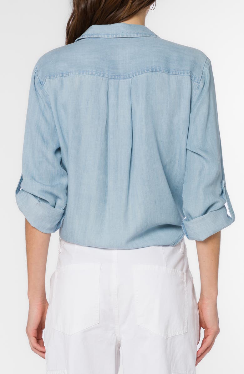 VELVET HEART Solange Crop Tie Front Top, Alternate, color, Catalina Sky