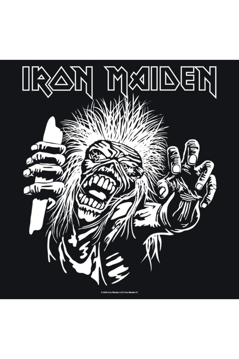 Mens Iron Maiden Black and White Eddie T Shirt, Alternate, color, Black