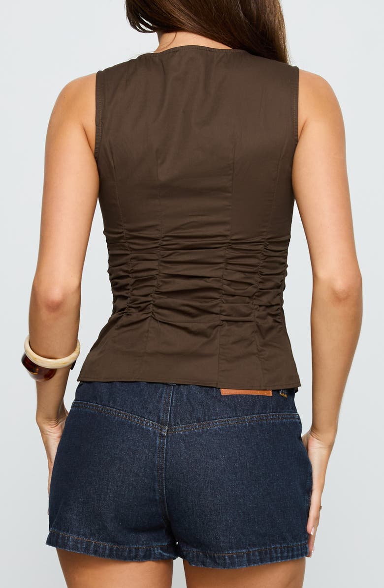 Princess Polly Isibel Organic Cotton Zip Top, Alternate, color, Brown