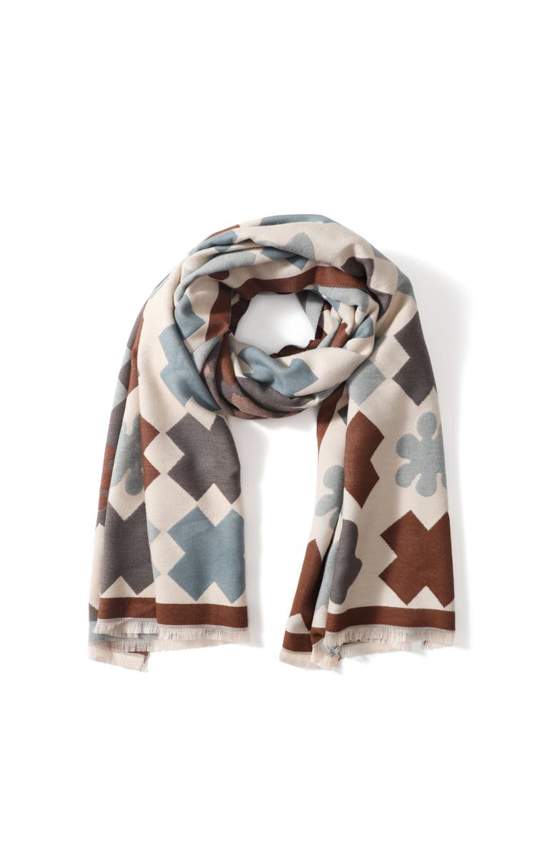 Youzey The Charlotte Scarf, Main, color, Brown/Light Blue/Cream