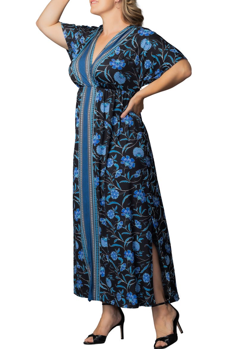 Wanderlust Floral Maxi Dress, Alternate, color, BLUE BORDER PRINT