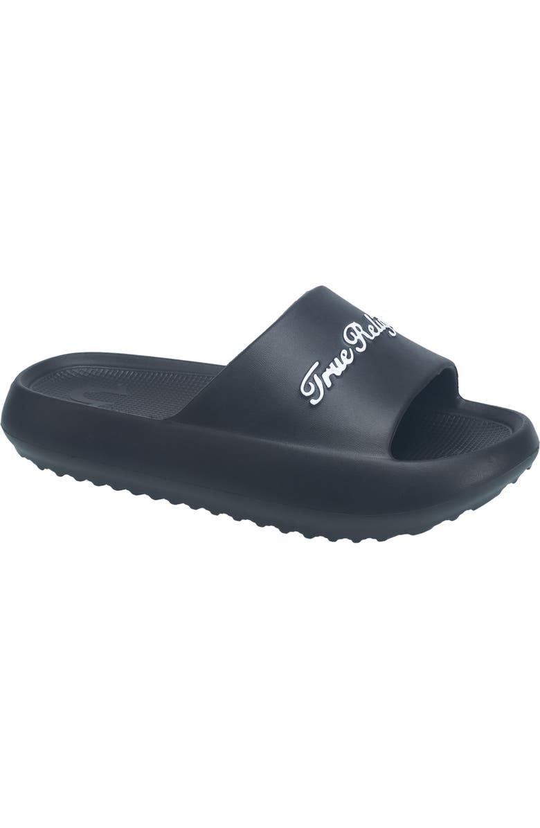 True Religion Foxy Logo Slide, Main, color, Black