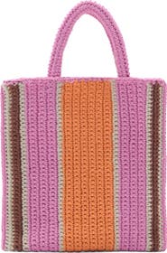 MANGO Stripe Crochet Shopper