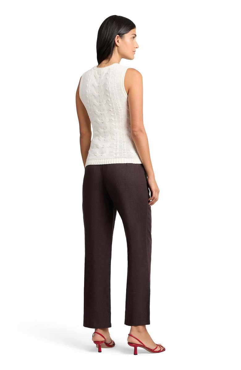 Onia Air Linen Mid-Rise Pant, Alternate, color, Espresso