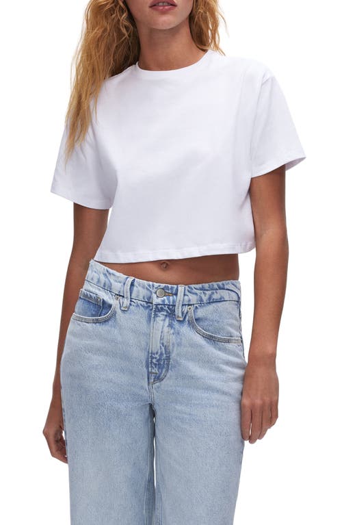 GOOD AMERICAN GOOD AMERICAN CROP COTTON T-SHIRT
