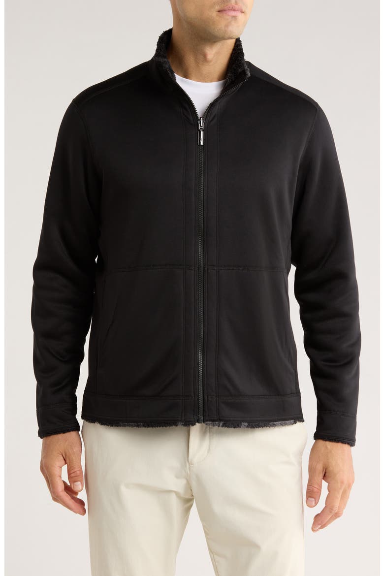 Twilight Shore Faux Fur Zip-Up Jacket, Alternate, color, BLACK