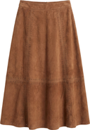 Cartolina Presley Genuine Suede Midi Skirt